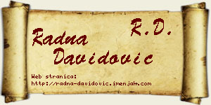 Radna Davidović vizit kartica